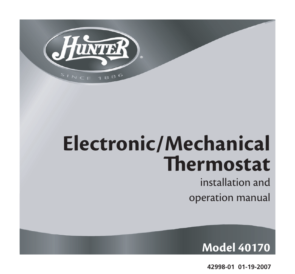 Hunter Fan 40170 User Manual | 33 pages