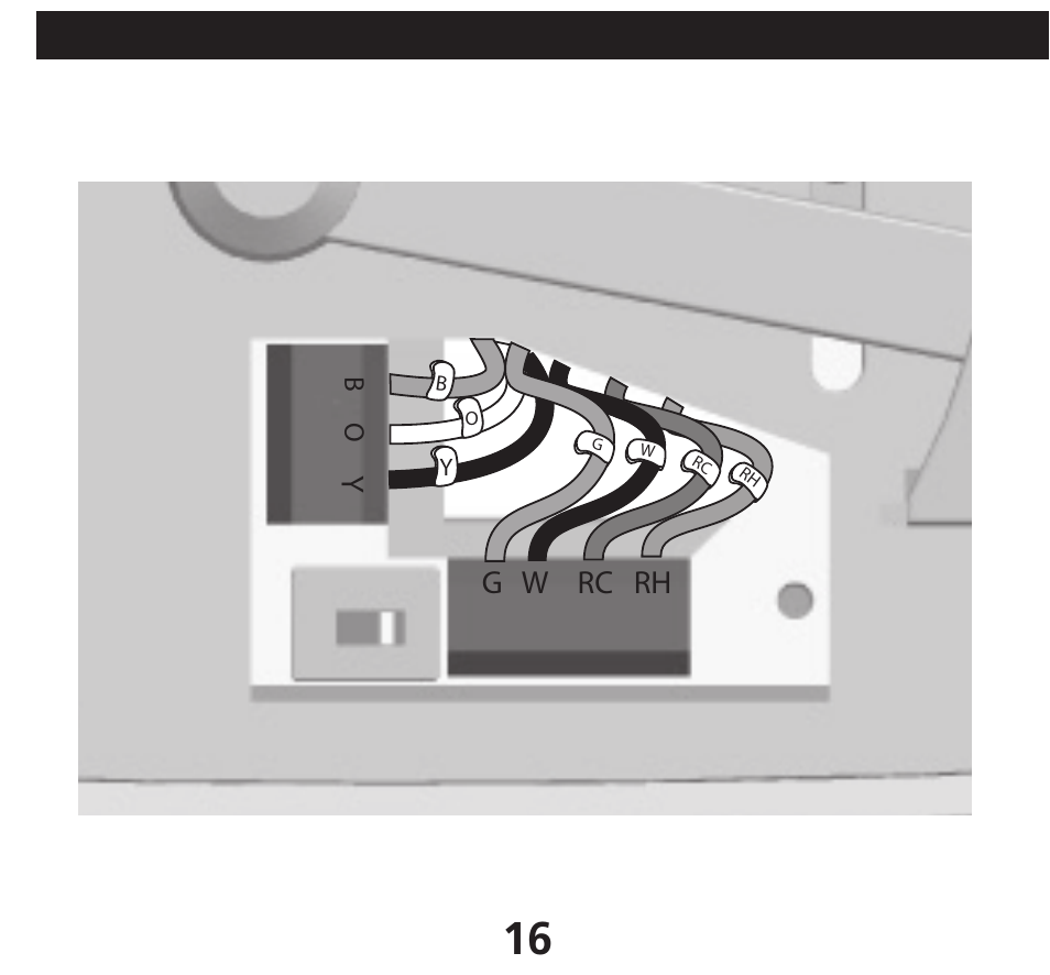 Installing the thermostat, cont, Grc rh y w | Hunter Fan 40170 User Manual | Page 16 / 33