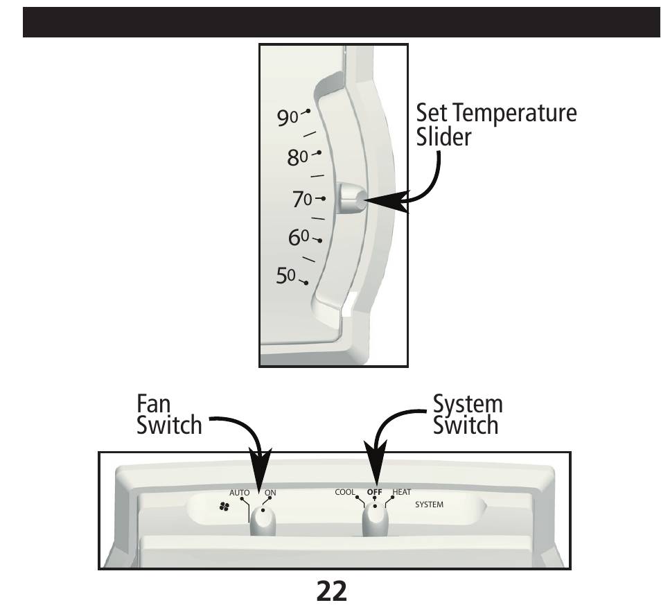Fan switch system switch set temperature slider | Hunter Fan 40170 User Manual | Page 22 / 33