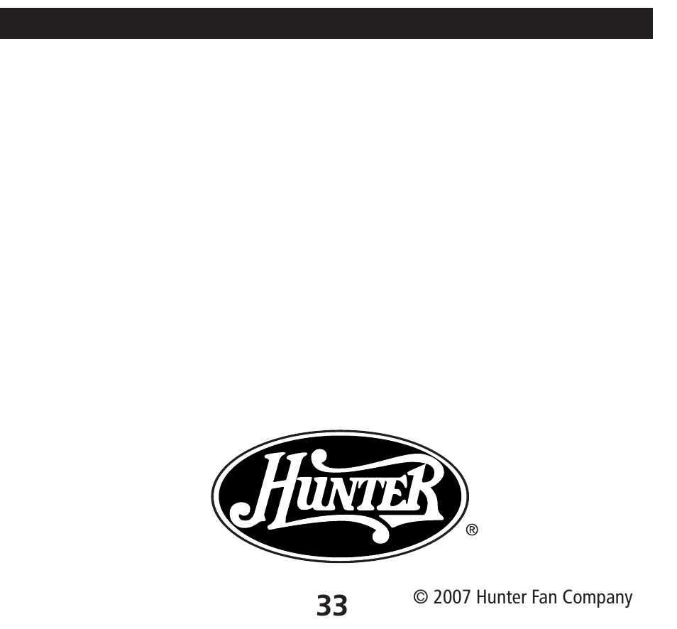 Hunter Fan 40170 User Manual | Page 33 / 33