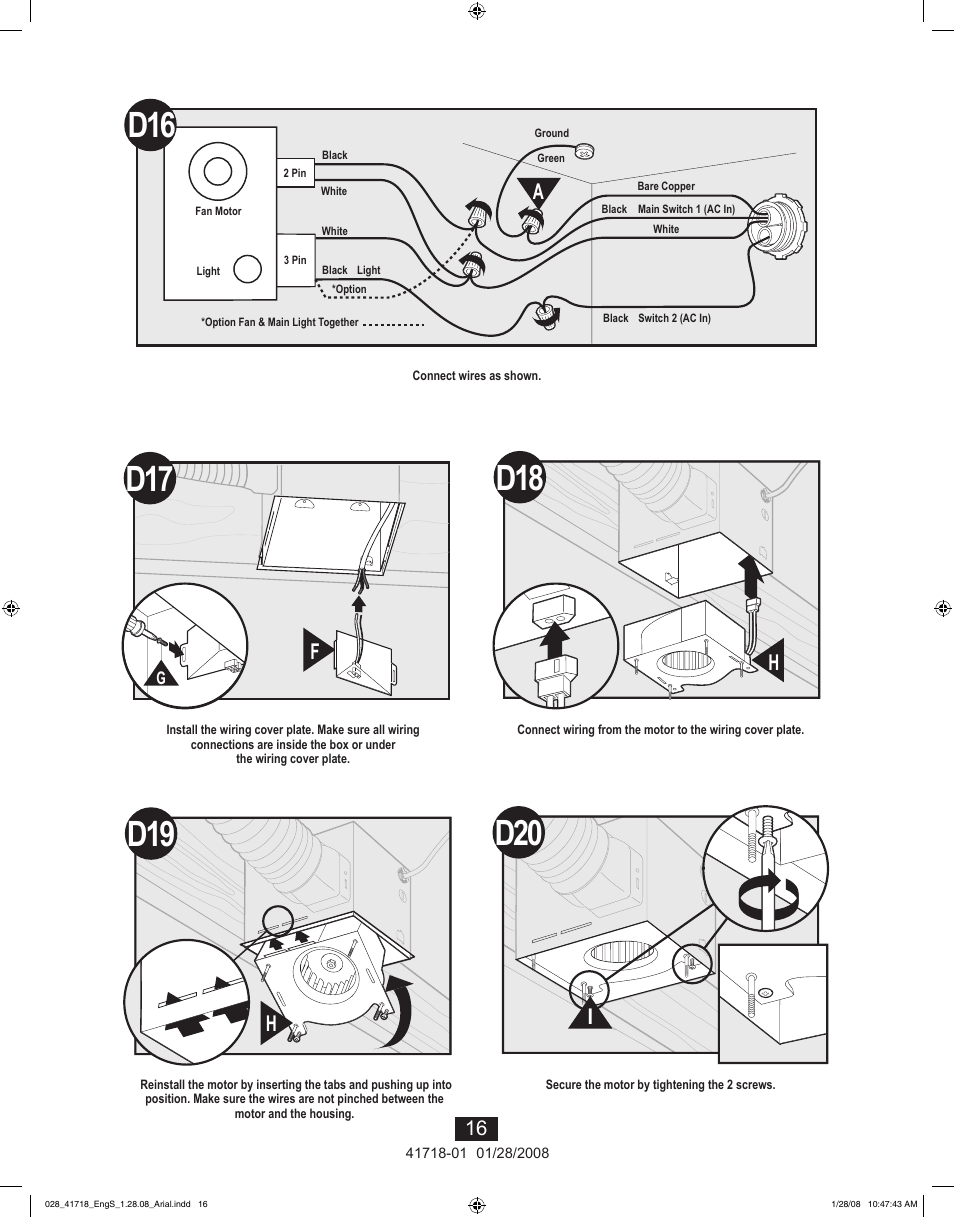 D19 d20 | Hunter Fan Saturn 90058 User Manual | Page 16 / 40