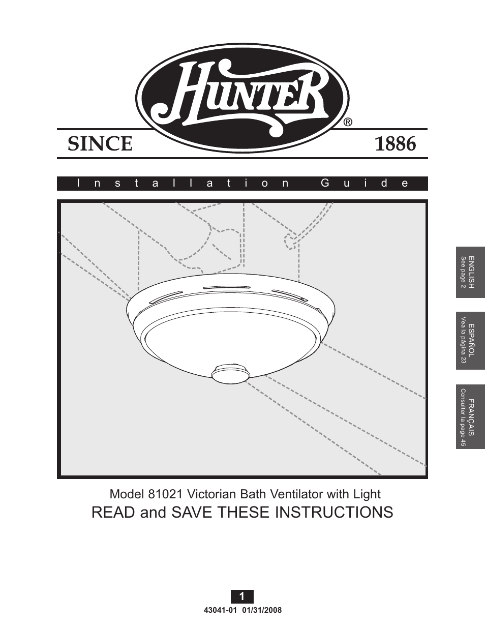 Hunter Fan 81021 User Manual | 65 pages