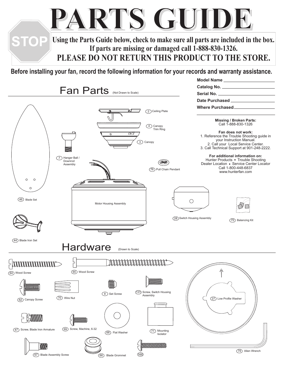 Hunter Fan 28522 User Manual | 4 pages