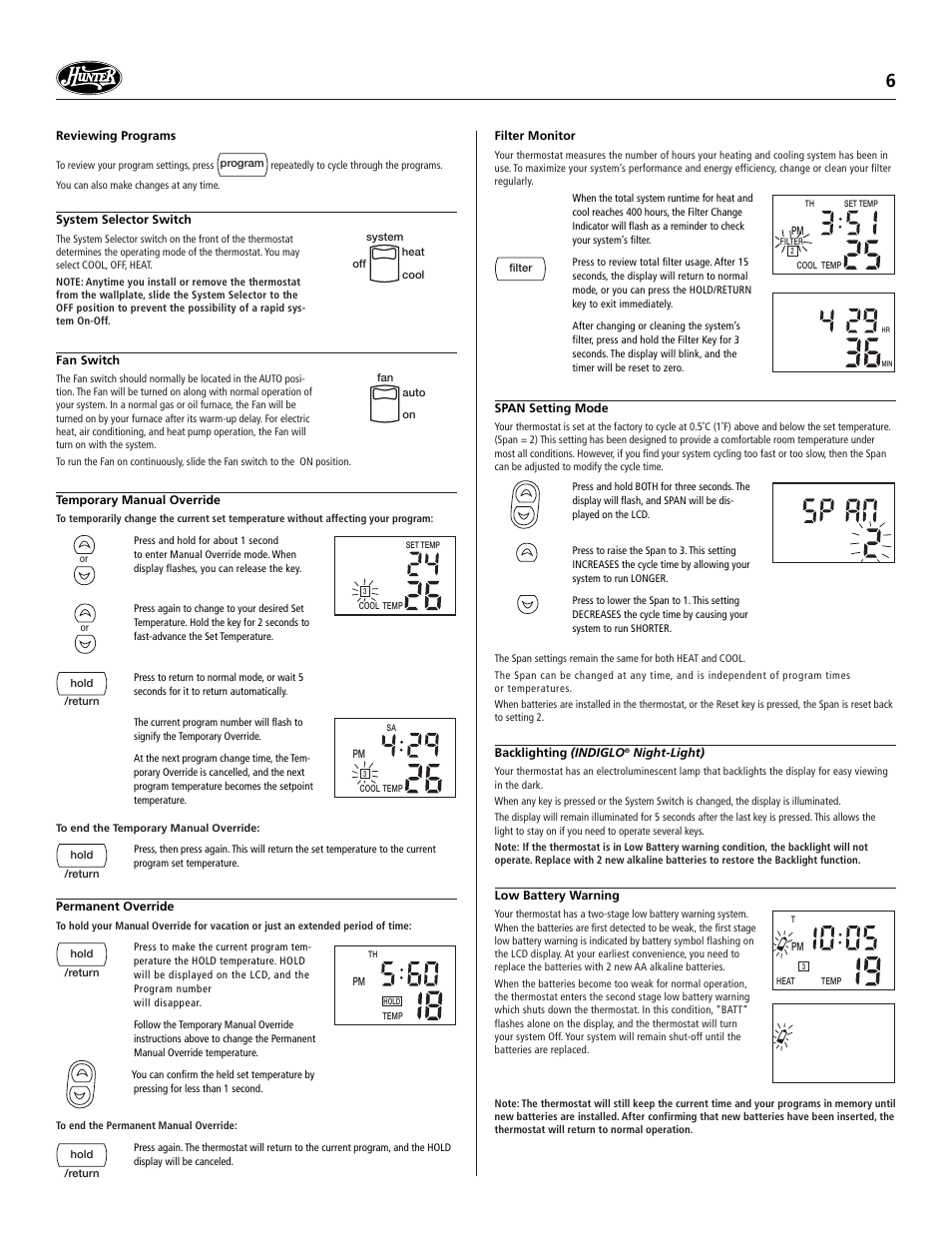 Hunter Fan 47250A User Manual | Page 6 / 7