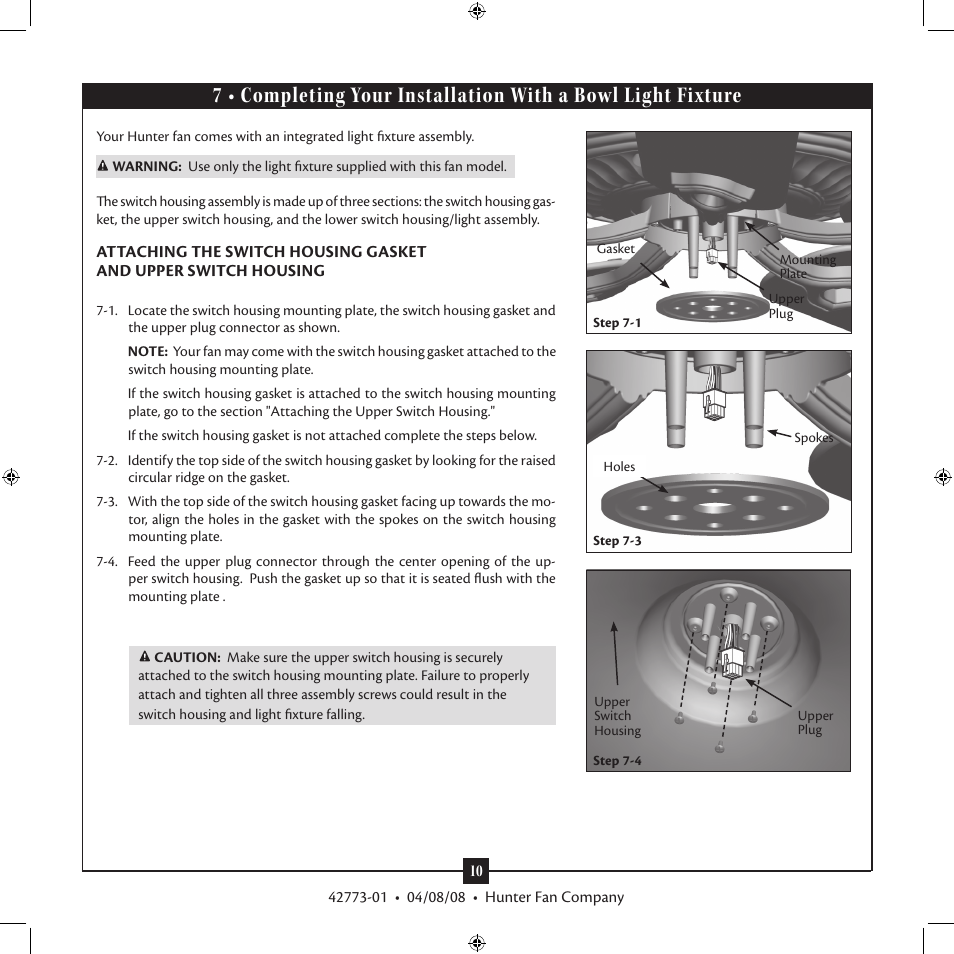Hunter Fan Grandview 23923 User Manual | Page 10 / 14