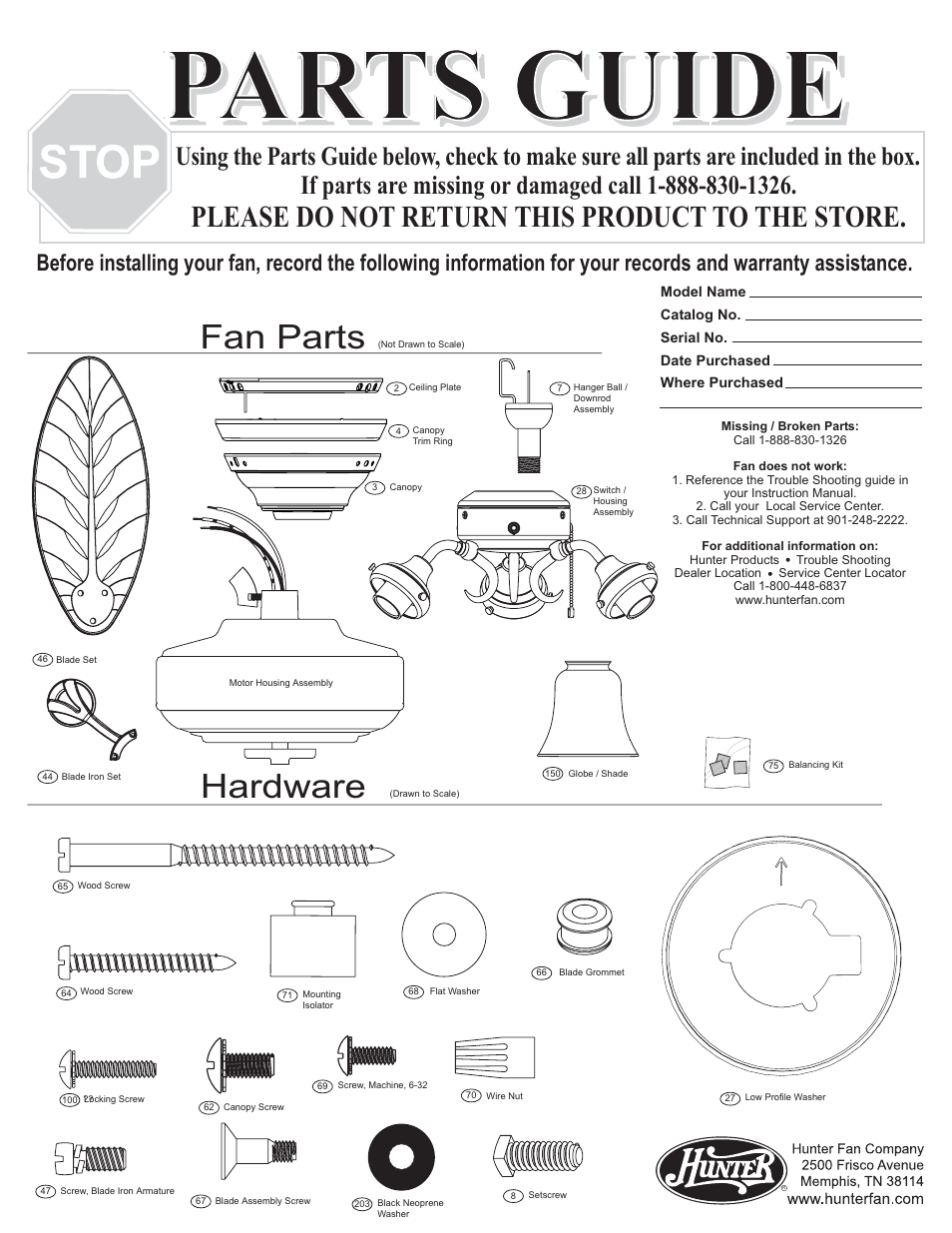 Hunter Fan 23972 User Manual | 4 pages