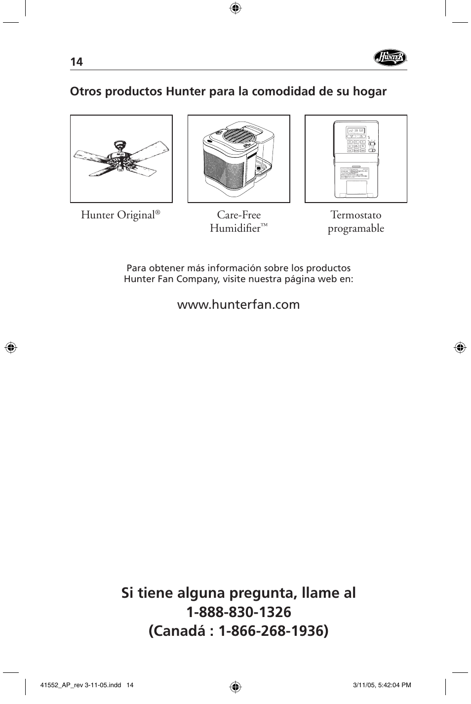 Hunter Fan 30090 User Manual | Page 14 / 24