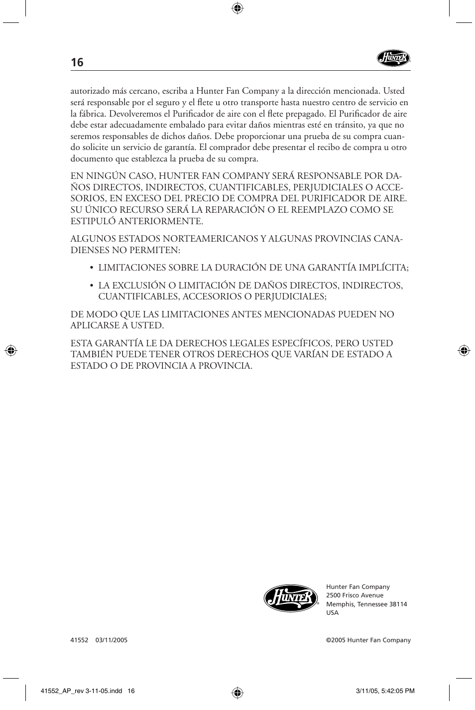 Hunter Fan 30090 User Manual | Page 16 / 24