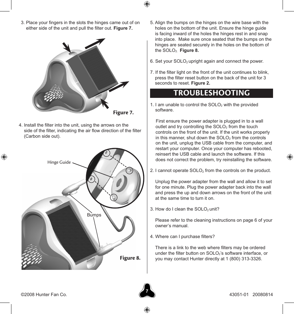 Troubleshooting, Figure 8, Figure 7 | Hunter Fan SOLO2 30038 User Manual | Page 7 / 20