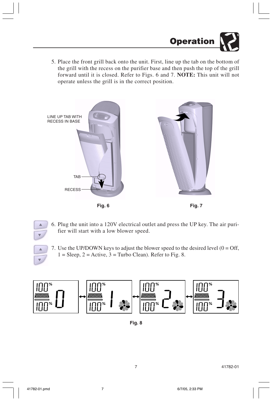 Operation | Hunter Fan PERMALIFE 30750 User Manual | Page 7 / 17