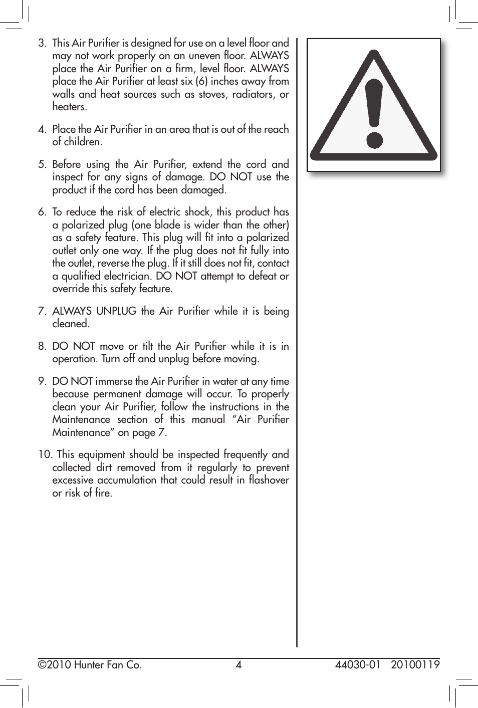 Hunter Fan 44030-01 User Manual | Page 4 / 14