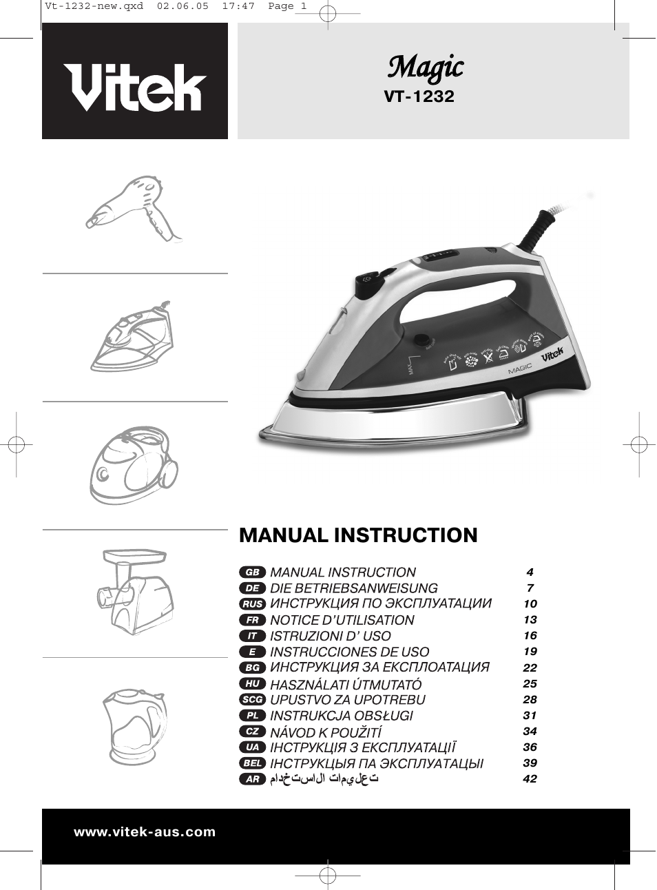 Vitek VT-1232 User Manual | 44 pages