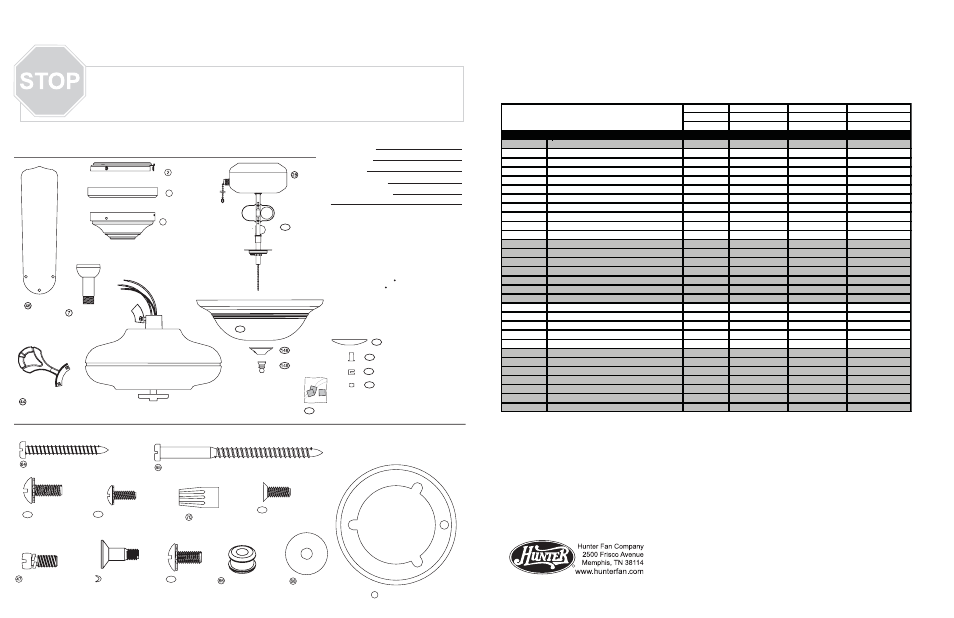 Hunter Fan 23263 User Manual | 2 pages