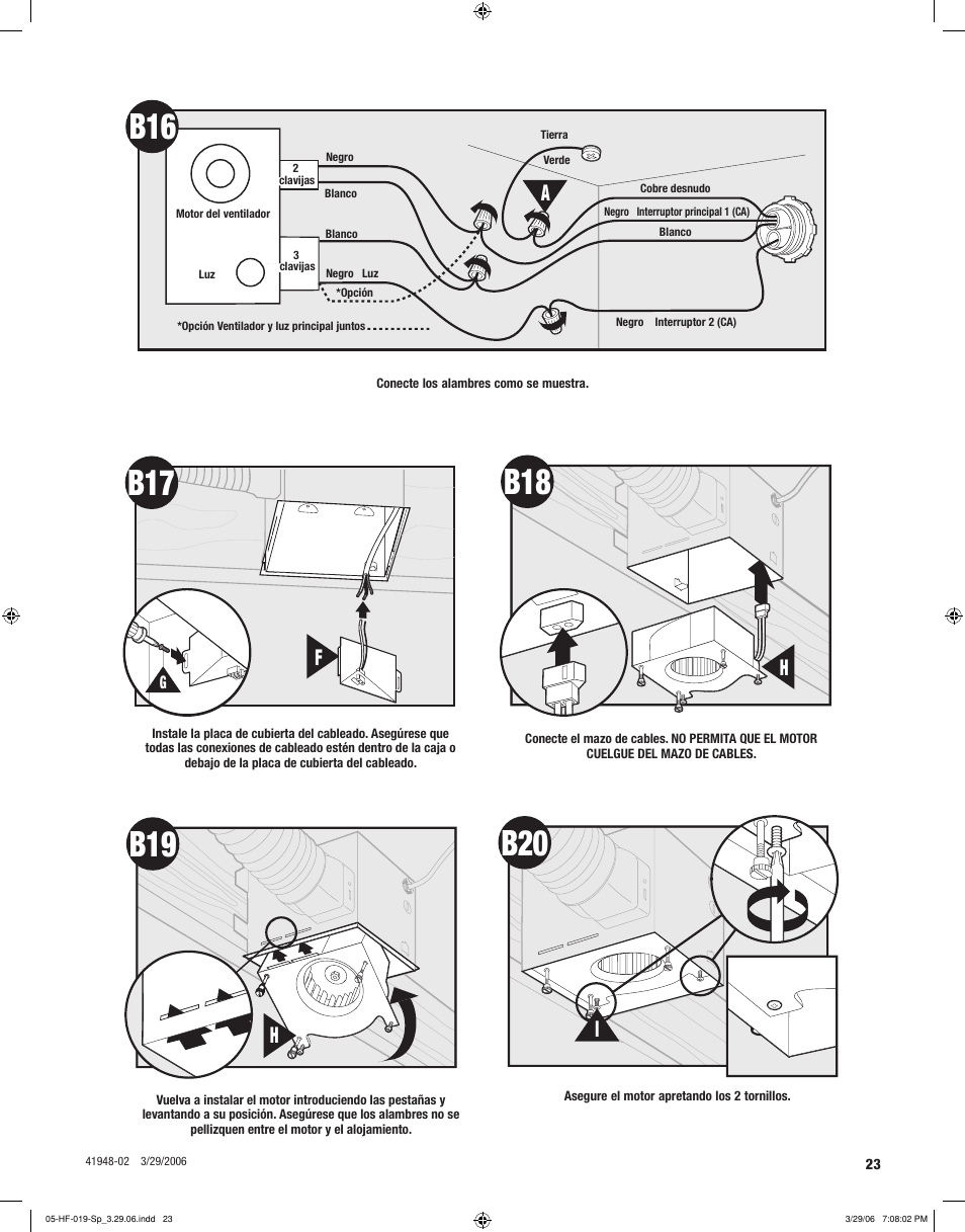 B19 b20 | Hunter Fan 82005 User Manual | Page 23 / 28