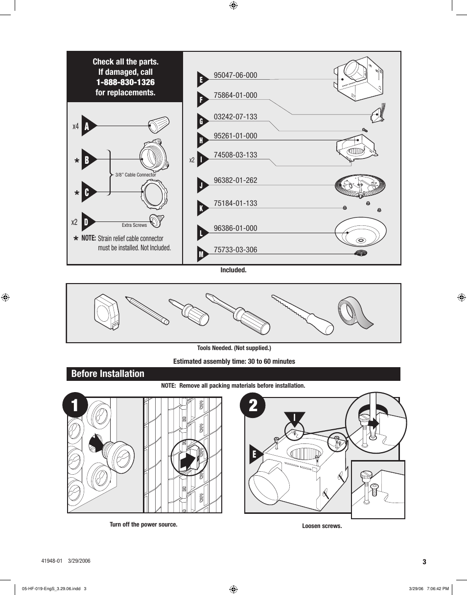 Ab c | Hunter Fan 82005 User Manual | Page 3 / 28