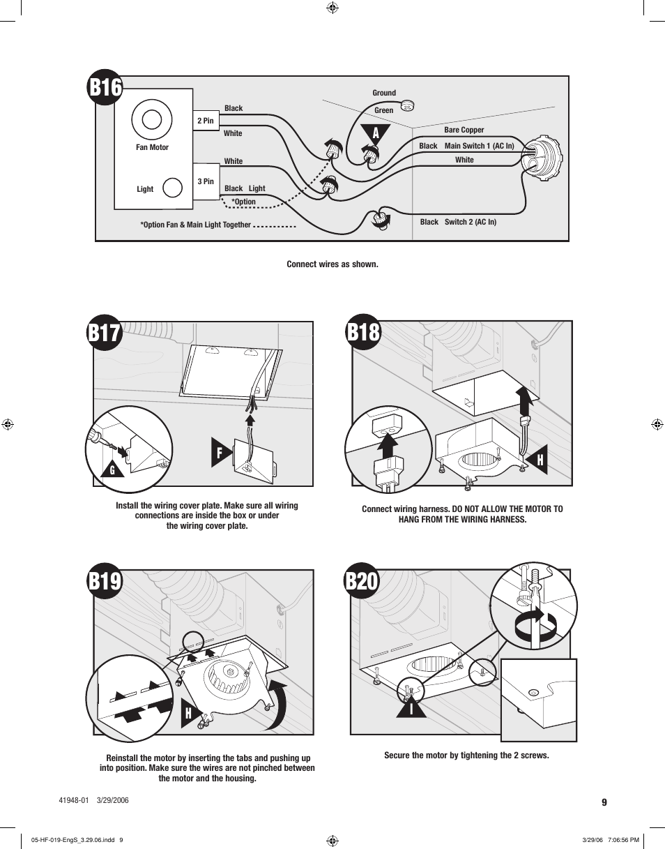 B19 b20 | Hunter Fan 82005 User Manual | Page 9 / 28