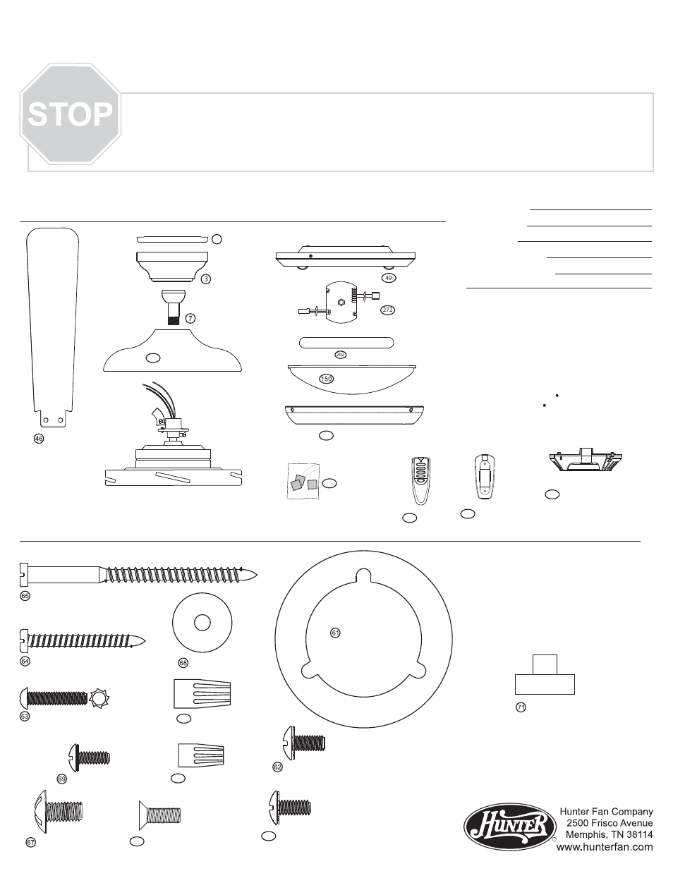 Hunter Fan 21620 User Manual | 4 pages