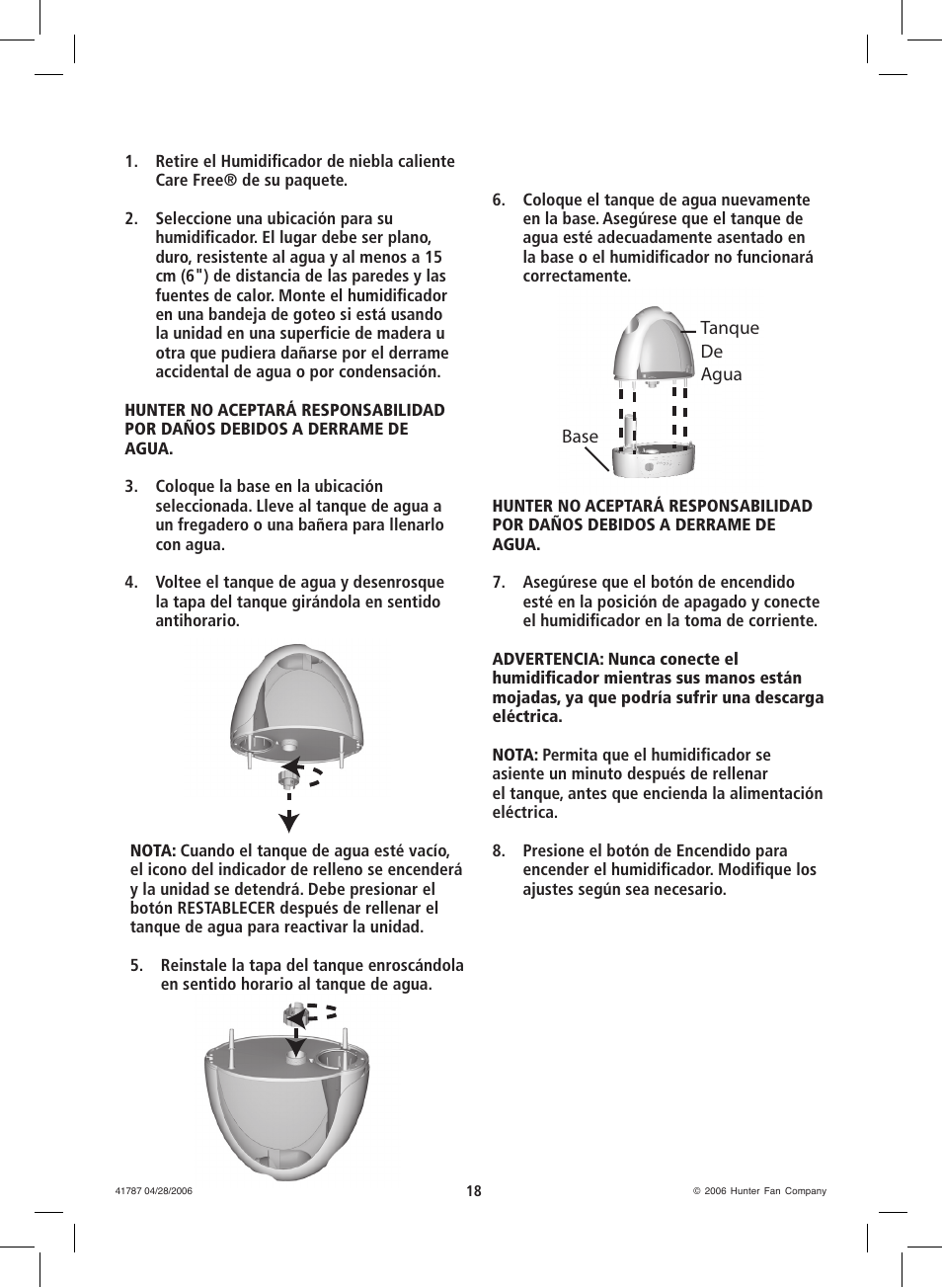 Hunter Fan 36205 User Manual | Page 18 / 28