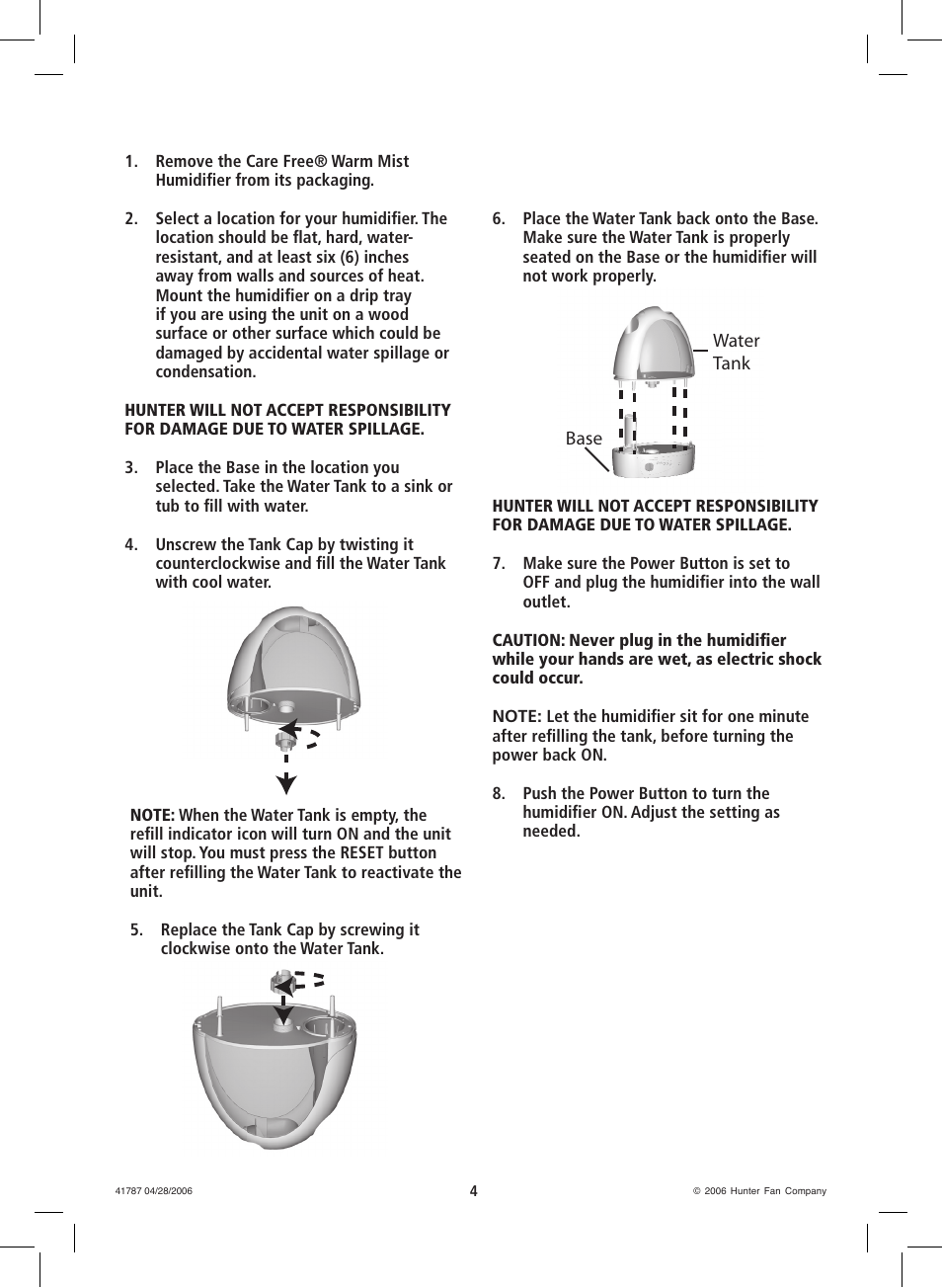 Hunter Fan 36205 User Manual | Page 4 / 28