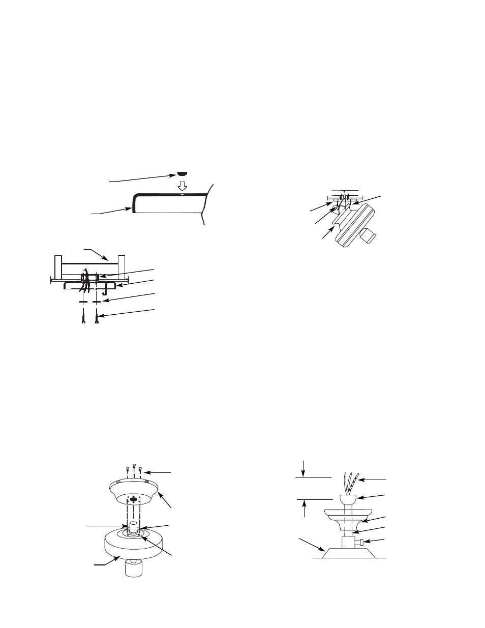 Step 4: installation of ceiling plate a, Step 5: fan assembly low profile fan a, Hanging fan | Hunter Fan 40955-01 User Manual | Page 2 / 6