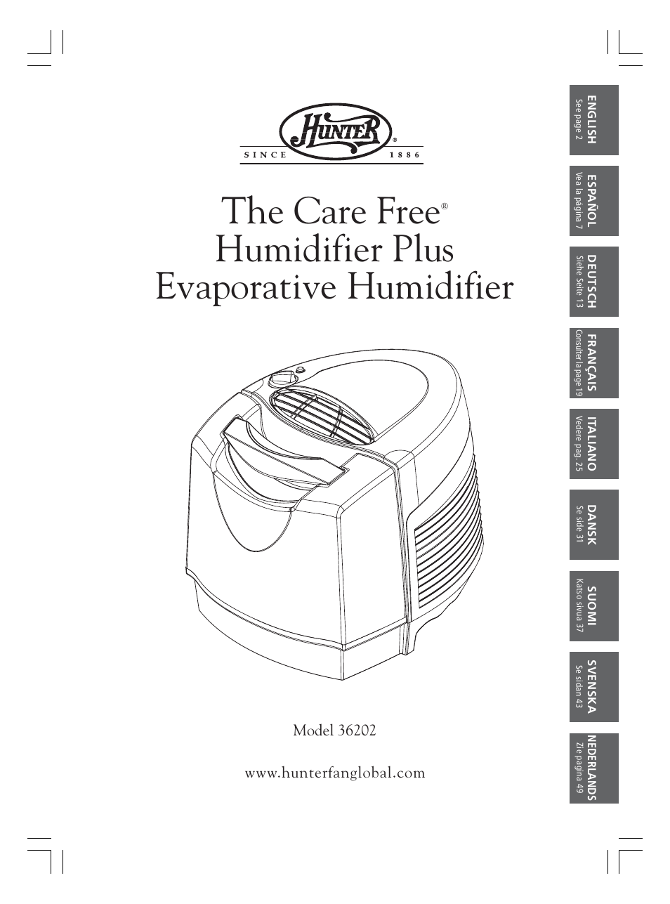 Hunter Fan 36202 User Manual | 54 pages