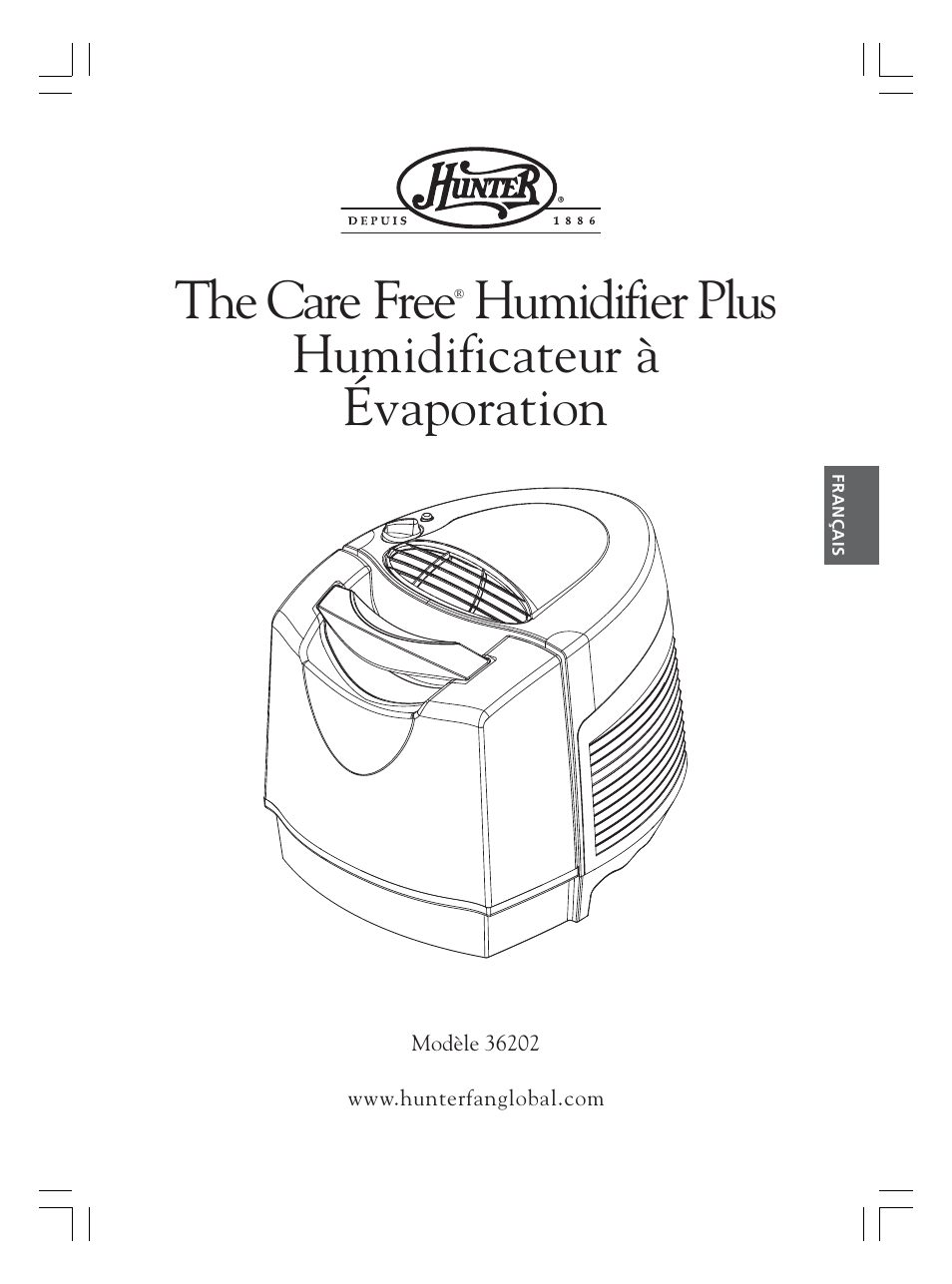 The care free, Humidifier plus humidificateur à évaporation | Hunter Fan 36202 User Manual | Page 19 / 54