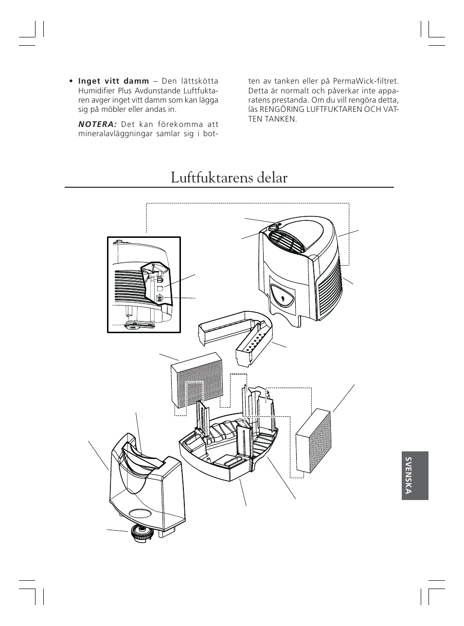 Luftfuktarens delar, Bild 1 | Hunter Fan 36202 User Manual | Page 45 / 54