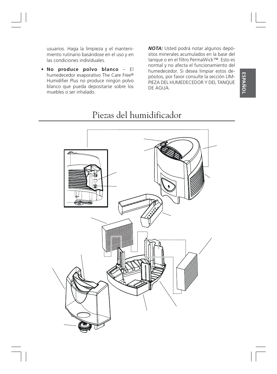 Piezas del humidificador, Figura 1 | Hunter Fan 36202 User Manual | Page 9 / 54