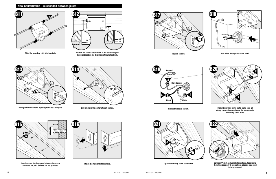 B15 b16 | Hunter Fan ARCHITECT 90061 User Manual | Page 5 / 10