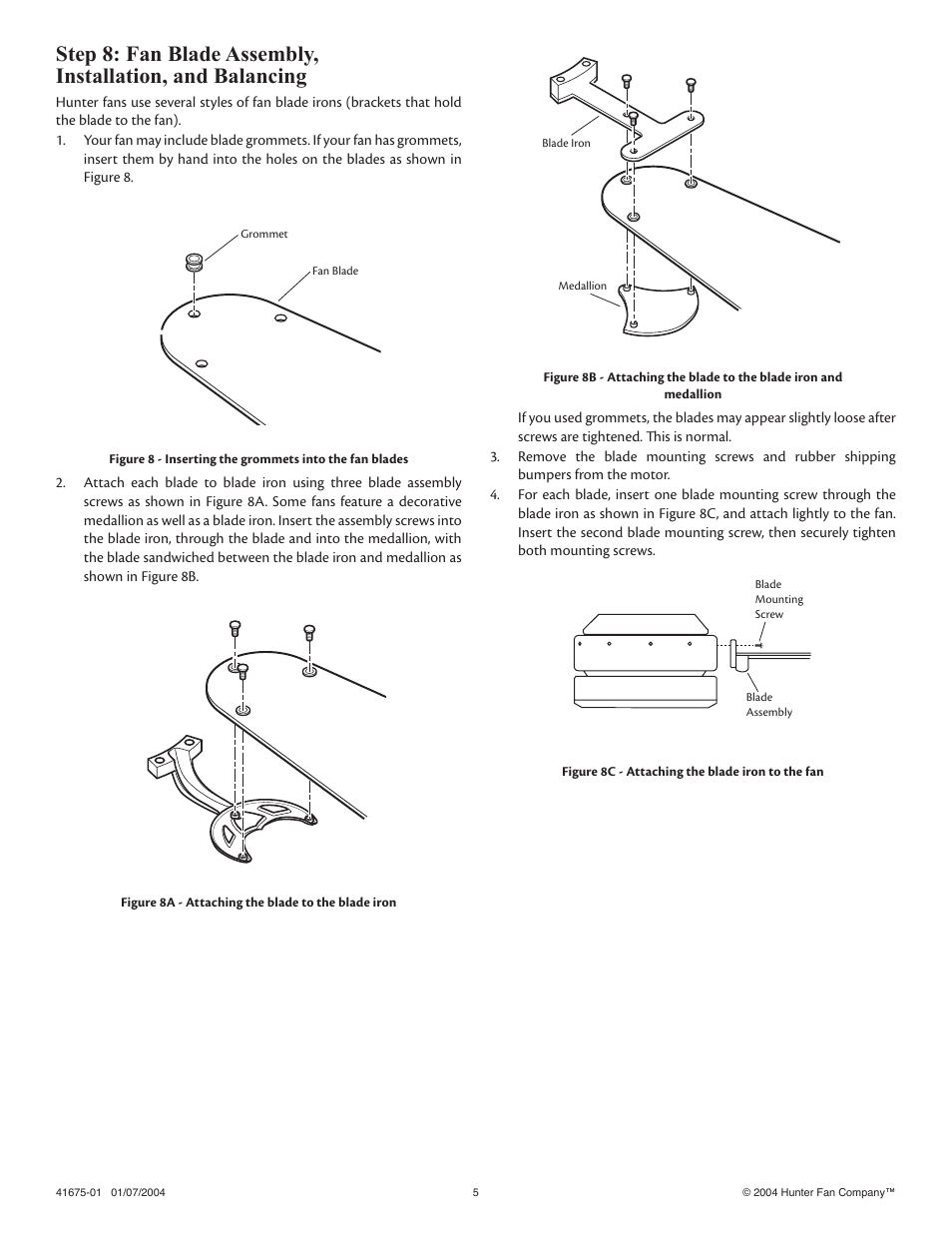 Hunter Fan 41675-01 User Manual | Page 5 / 8