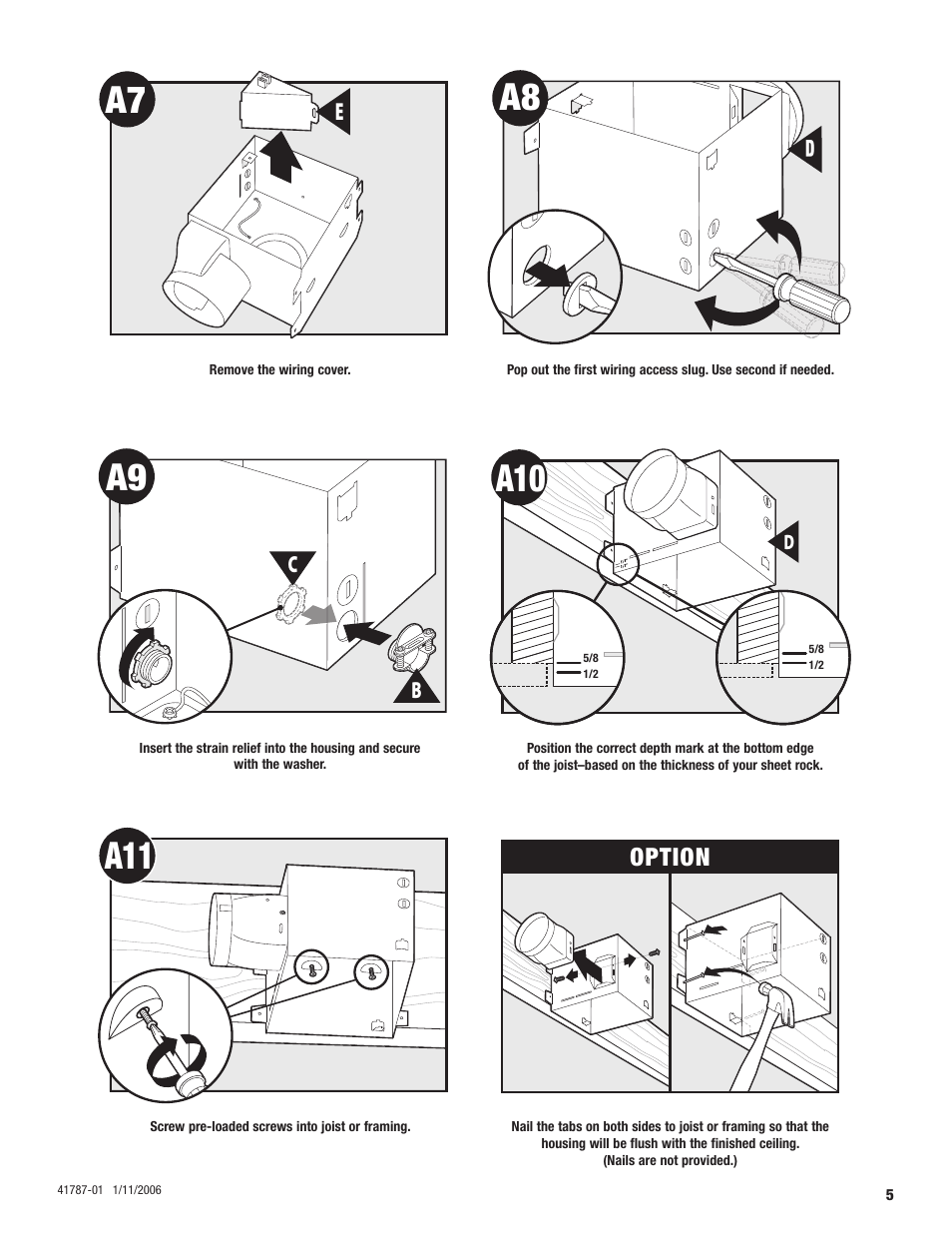 Option | Hunter Fan VENTURA BATH VENTILATOR FAN WITH LIGHT 81004 User Manual | Page 5 / 32
