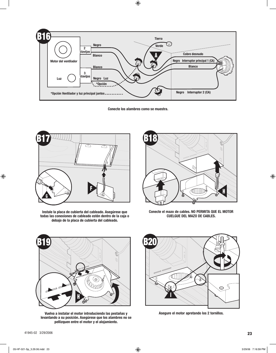 B19 b20 | Hunter Fan 82003 User Manual | Page 23 / 28