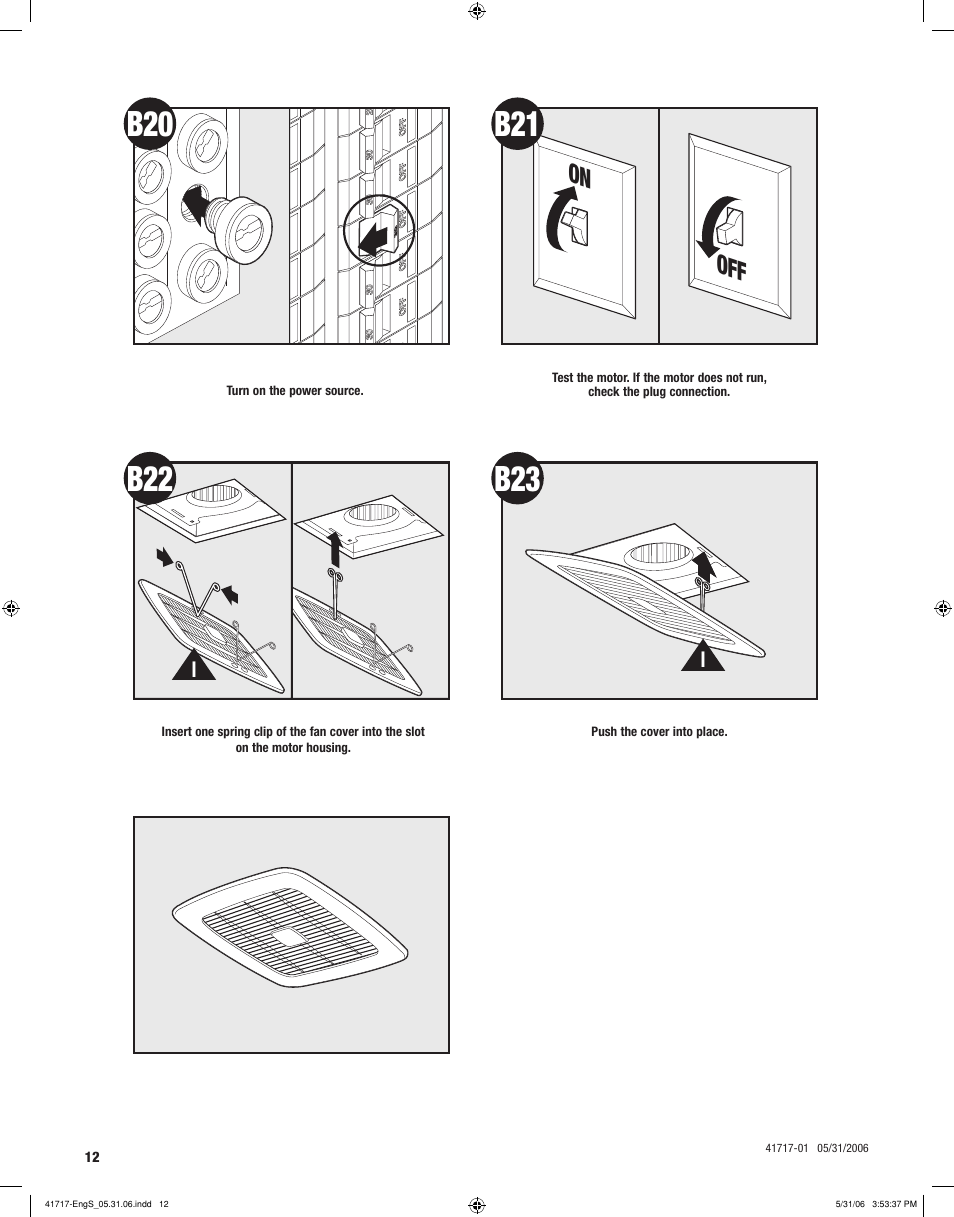 On off | Hunter Fan SPA SELECT 90051 User Manual | Page 12 / 28