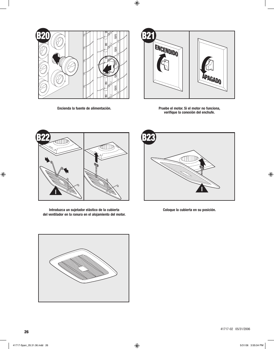 Encendido apagado | Hunter Fan SPA SELECT 90051 User Manual | Page 26 / 28