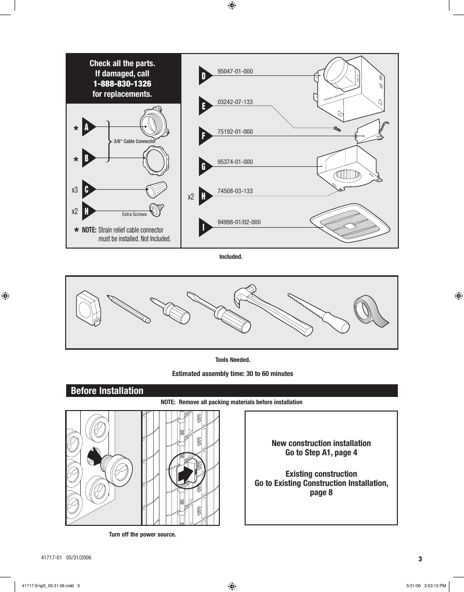 Hunter Fan SPA SELECT 90051 User Manual | Page 3 / 28