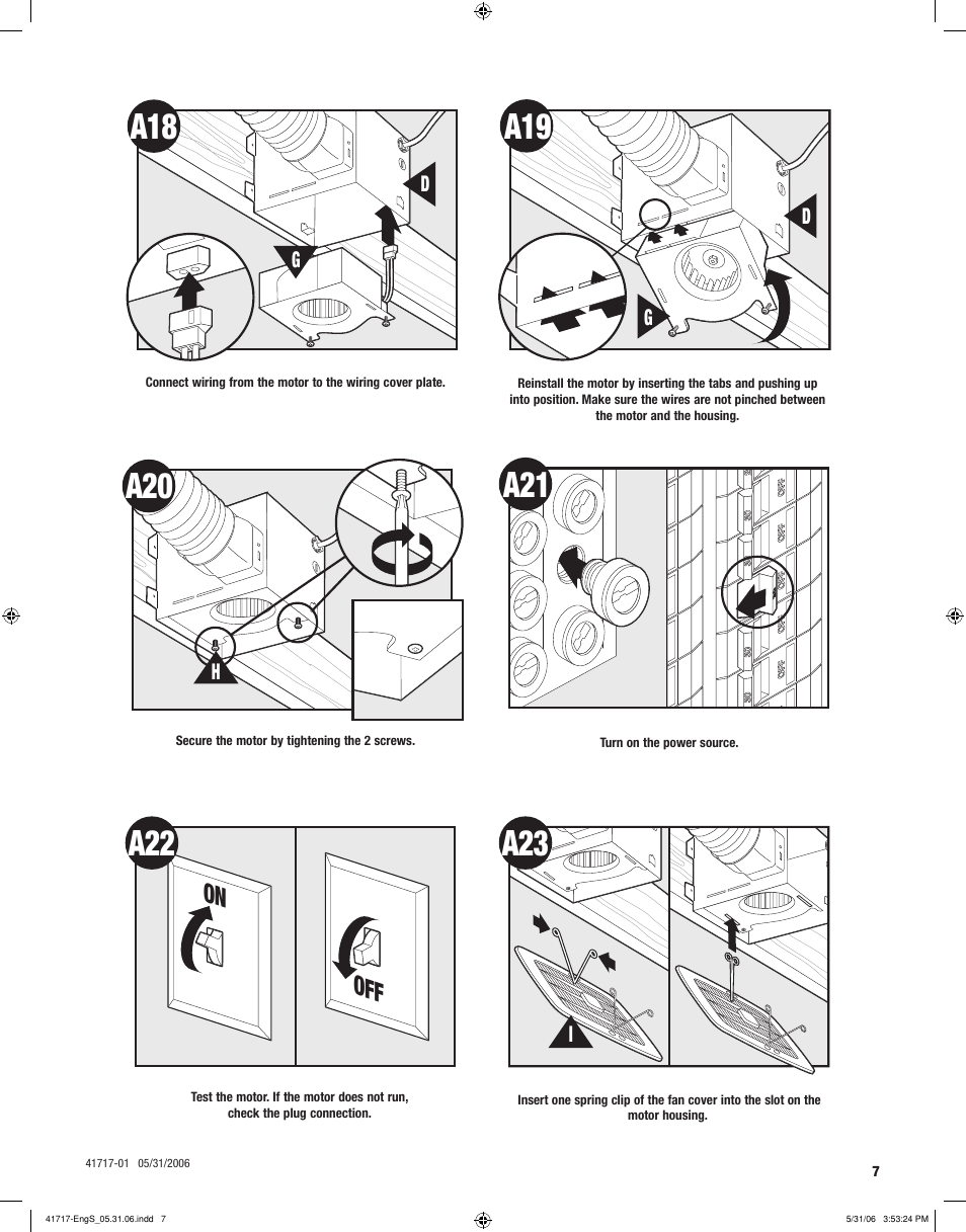 A19 a21, On off | Hunter Fan SPA SELECT 90051 User Manual | Page 7 / 28