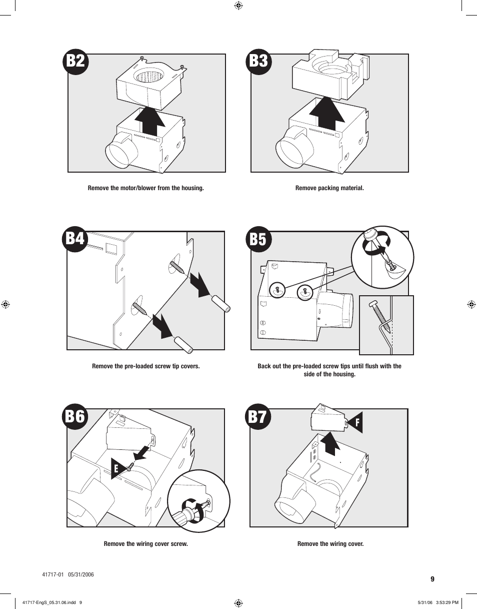 B2 b3 b6, B4 b5 | Hunter Fan SPA SELECT 90051 User Manual | Page 9 / 28