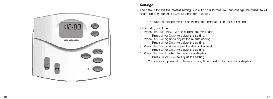 Settings | Hunter Fan 43168 User Manual | Page 9 / 21