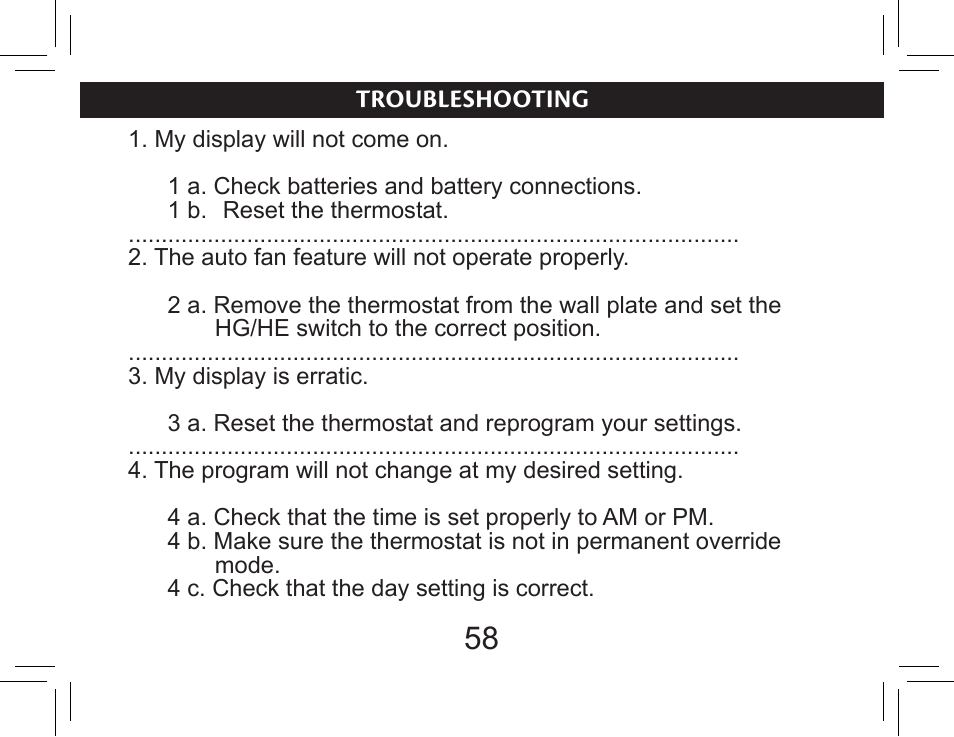 Troubleshooting | Hunter Fan 44377W User Manual | Page 58 / 64