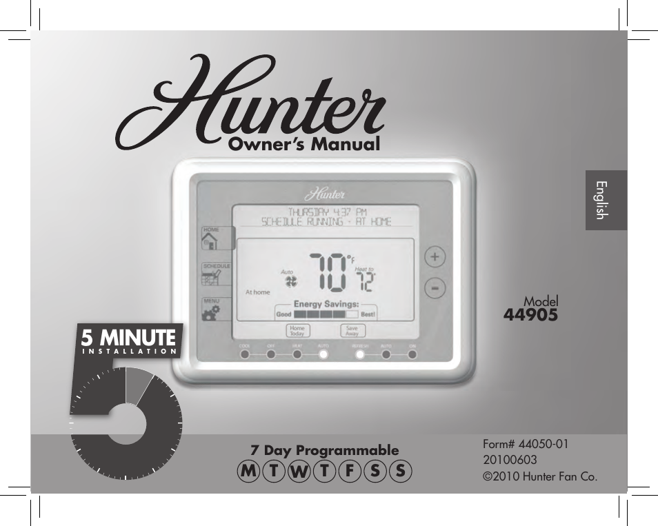Hunter Fan 44905 User Manual | 54 pages