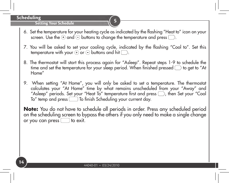 Scheduling | Hunter Fan 44905 User Manual | Page 14 / 54