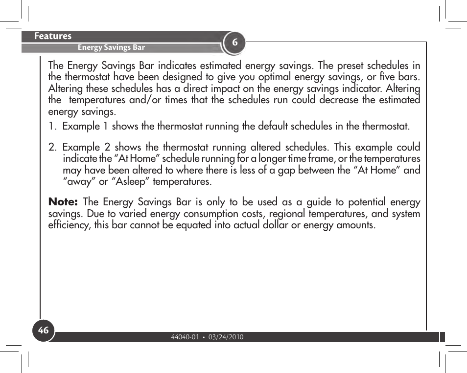 Energy saver bar | Hunter Fan 44905 User Manual | Page 46 / 54