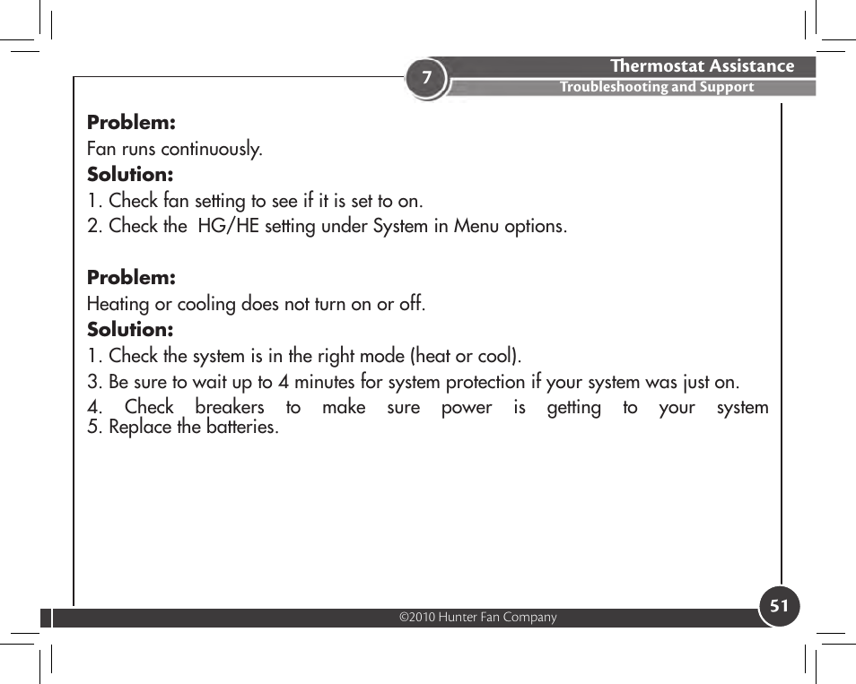 Hunter Fan 44905 User Manual | Page 51 / 54