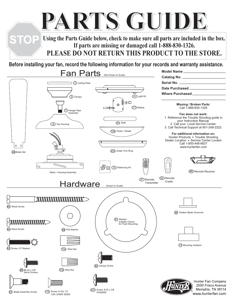 Hunter Fan 21618 User Manual | 4 pages