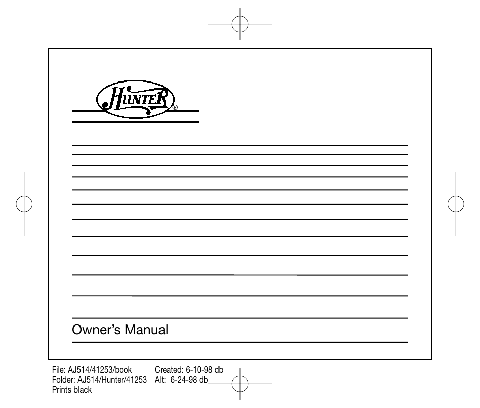 Hunter Fan 44250 User Manual | 34 pages