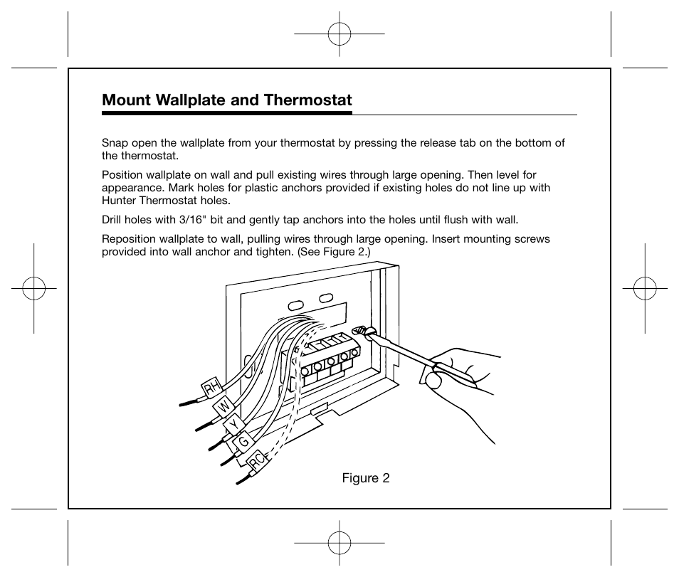 Mount wallplate and thermostat | Hunter Fan 44250 User Manual | Page 13 / 34