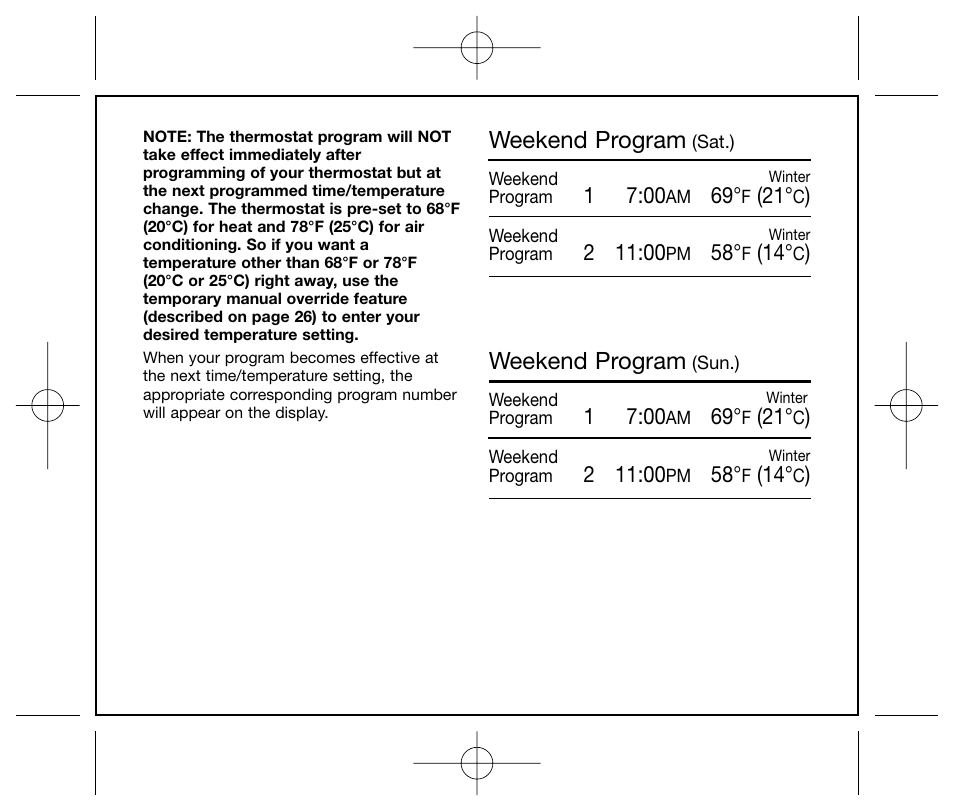 Weekend program | Hunter Fan 44250 User Manual | Page 19 / 34