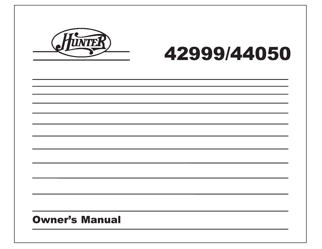 Hunter Fan 42999 44050S User Manual | 23 pages