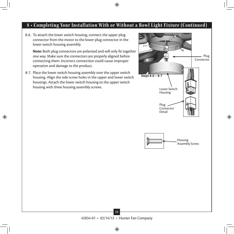Hunter Fan 2A User Manual | Page 14 / 18