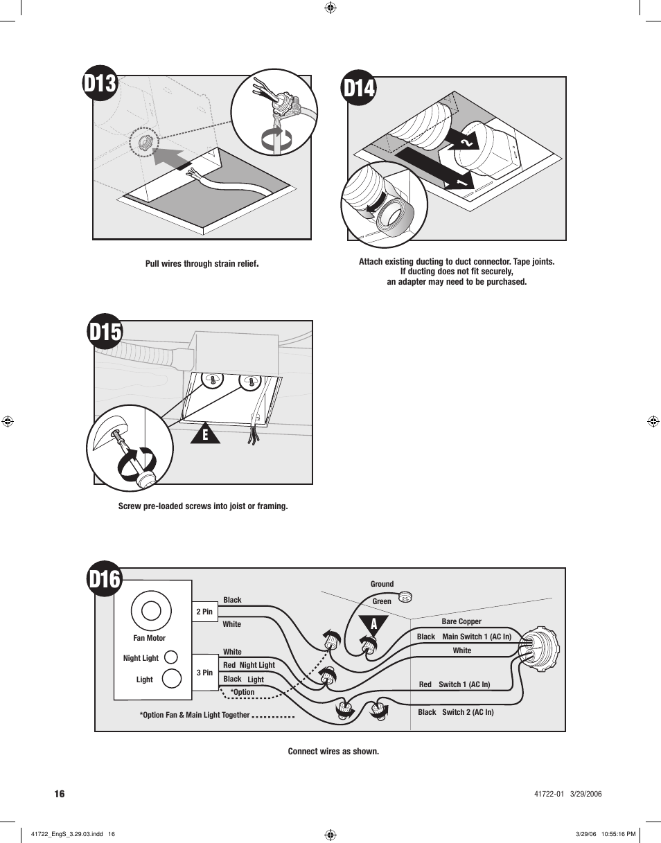 Hunter Fan ELLIPSE 90063 User Manual | Page 16 / 40